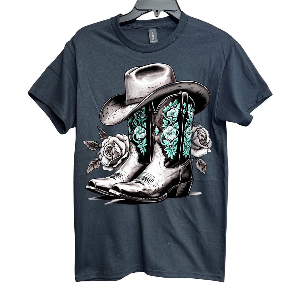 Western Cowboy Black Graphic Tee